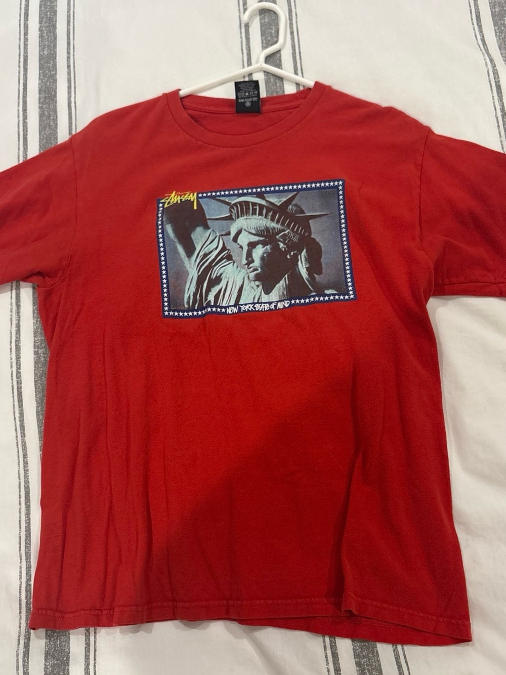Stussy Red Statue of Liberty Graphic Tee - Men